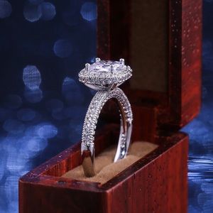 White Gold Plated Diamond Eternity Band Engagement Bridal Ring